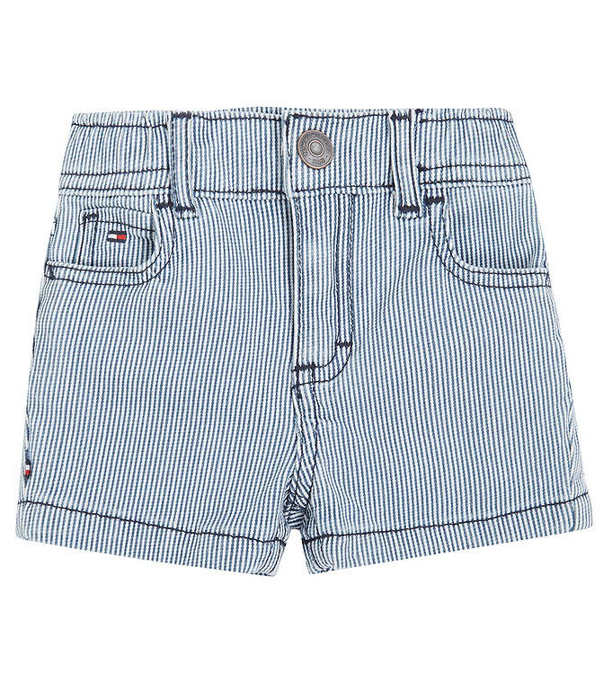 Blå Tommy Hilfiger Shorts Baby Striped Denimstripe - Tommy Hilfiger Baby  - 8720646575664