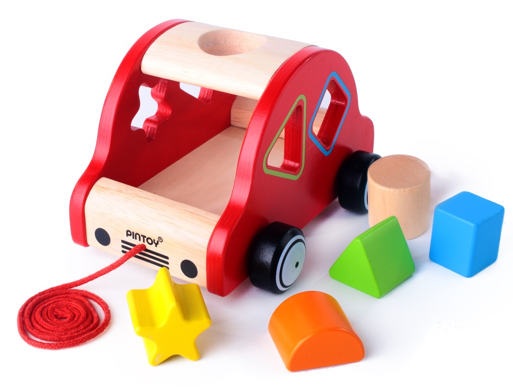 Pintoy Glad Bil Sorteringslegetøj Fra - Pintoy Baby  - 6943478028210