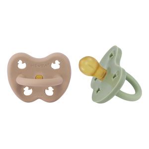 Grøn Hevea Sut Mdr Rund Tan Beige & Moss Green Stk - Hevea Baby  - 5710087440518