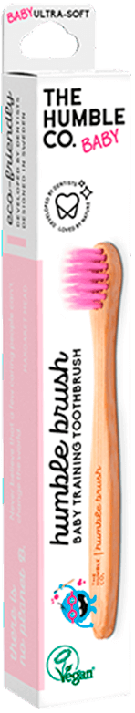 Pink Humble Bambus Tandbørste Baby Ultra Soft - The Humble Baby  - 7350075690273