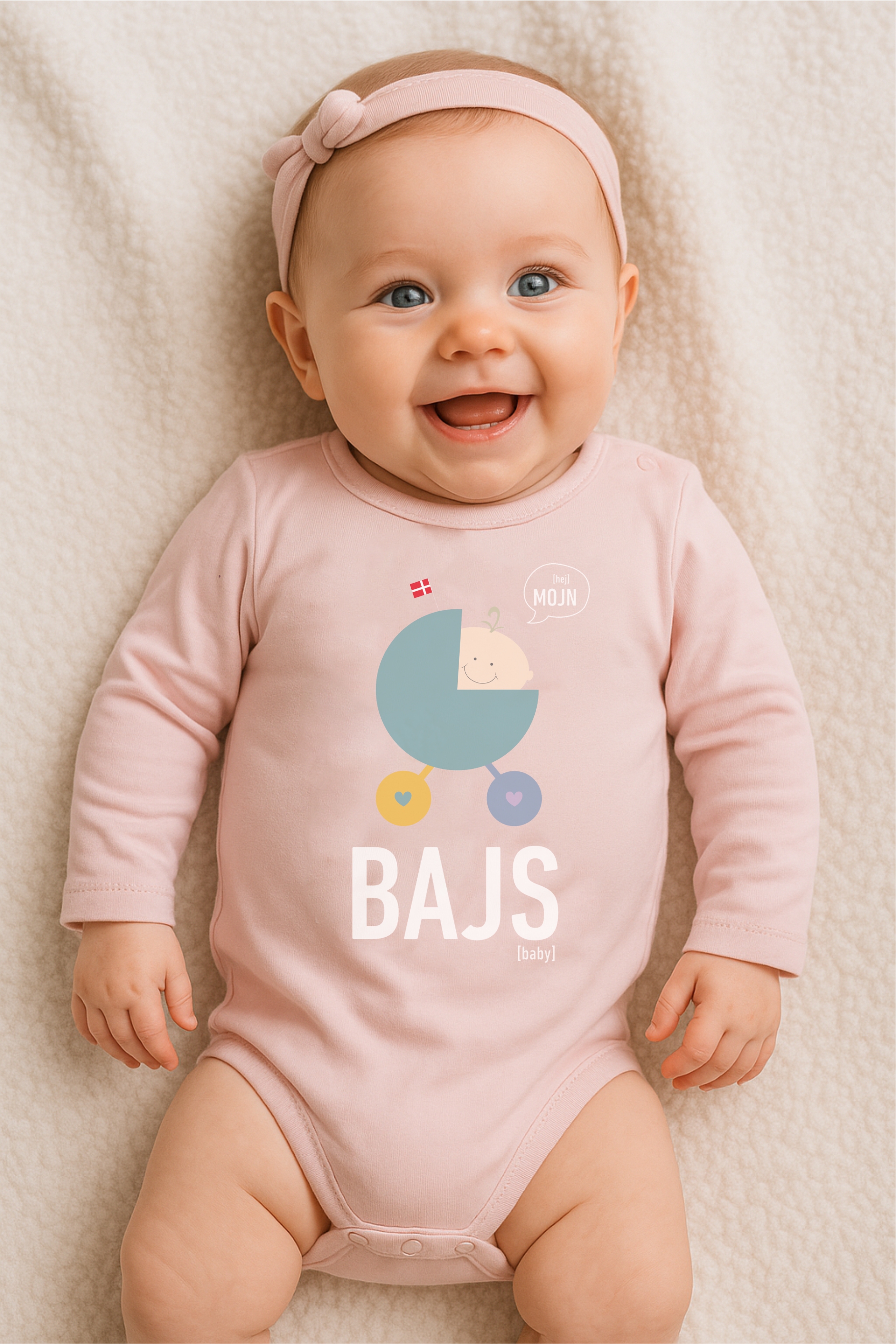 Babybody Bajs LyserØd - Mutmut Baby