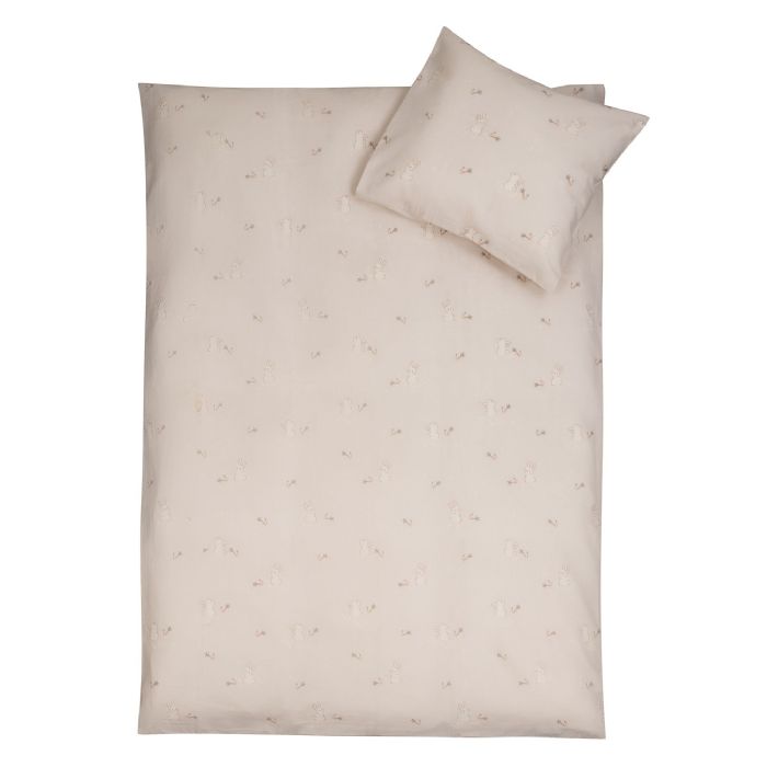 Baby Sengetøj 70x100 Beige Baby Sengesæt Med Kaniner 100 Blød Bomulds Sengelinned Nordstrand Home - Nordstrand Home Baby  - 5710348110419