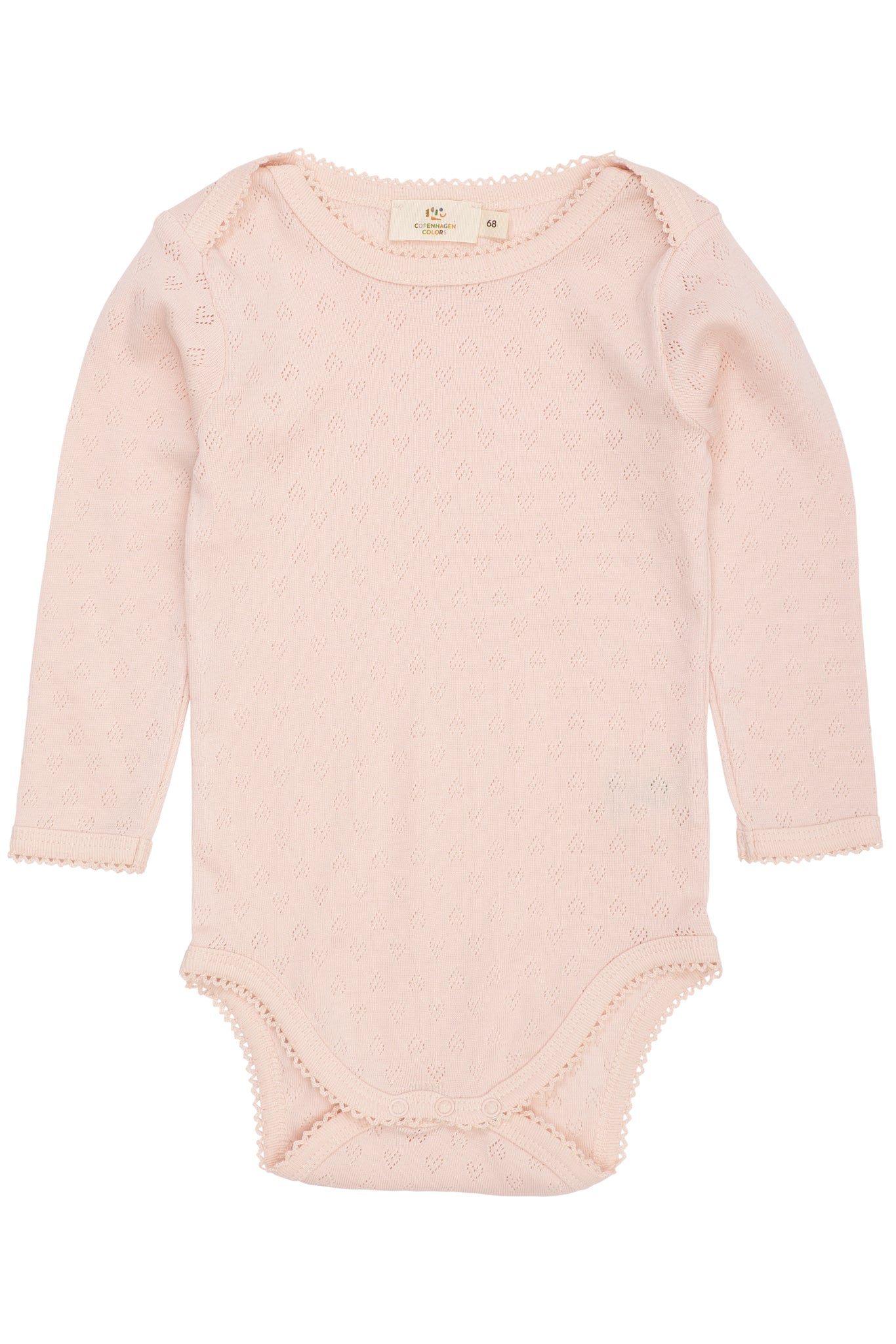 DUSTY ROSE Pointelle Hjerte Lapneck Body - Baby  - 5715859014430