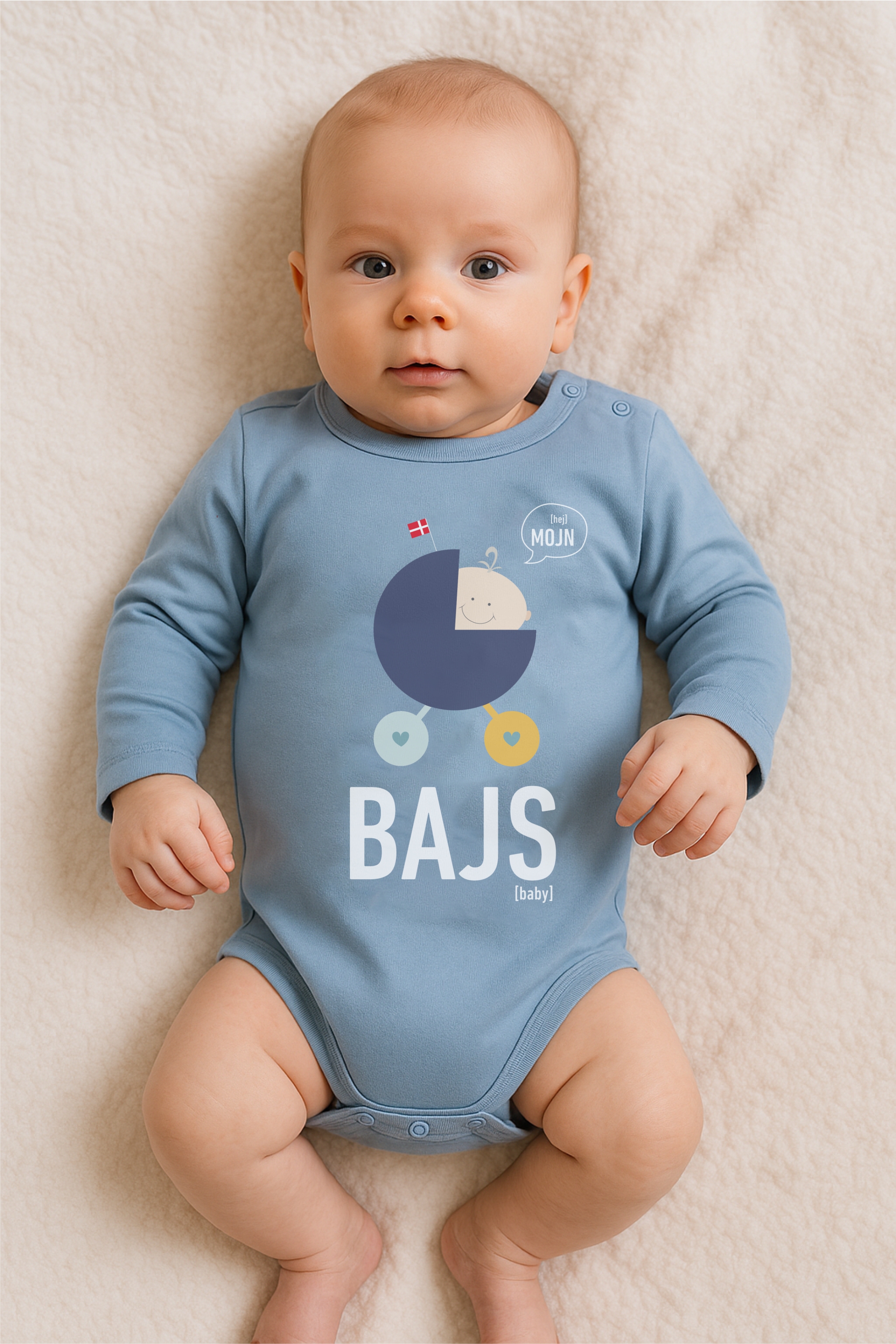Babybody Bajs BlÅ - Mutmut Baby