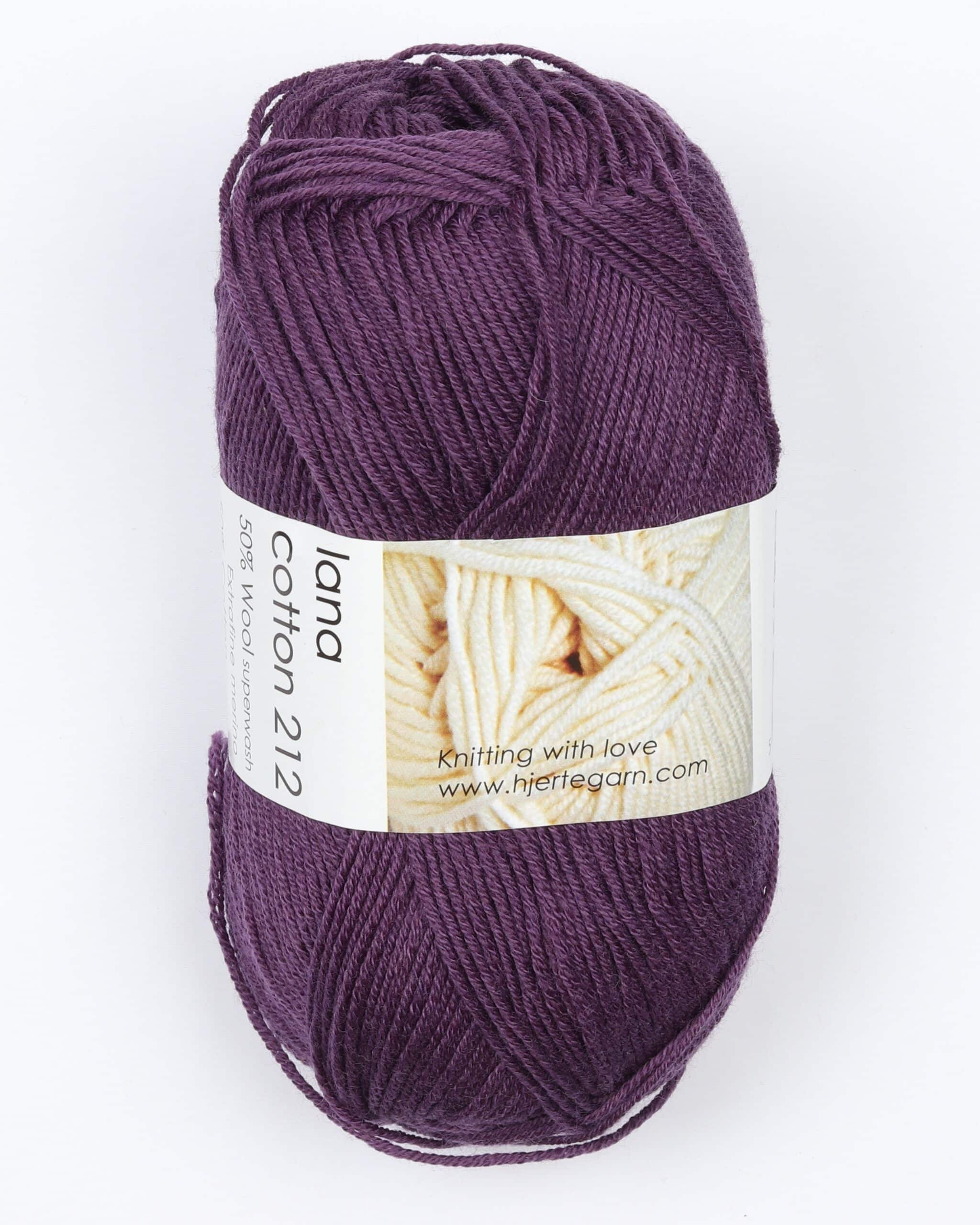 Lana Cotton 212 Fra Hjertegarn Mange Farver 3714 Dyb Lilla Bomuld Merinould - Hjertegarn Baby