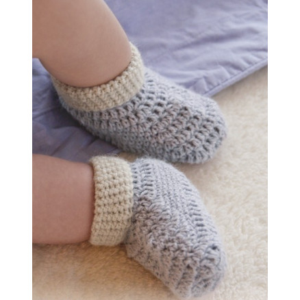 Baby Steps Drops Design Baby Tøfler Hækleopskrift Str Mdr - Baby  - 5713419992563