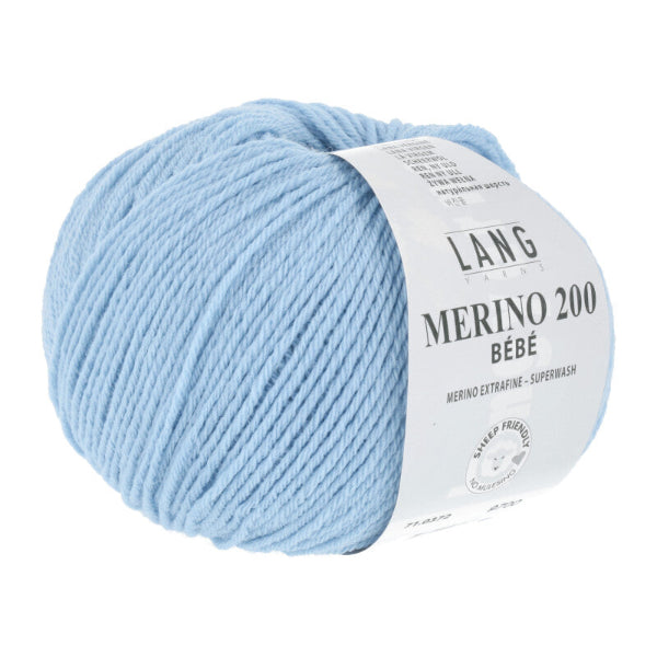 Light Blue - 37 Lang Yarns Merino 200 Bebe Light Blue 372 - Lang Yarns Baby  - 71.0372