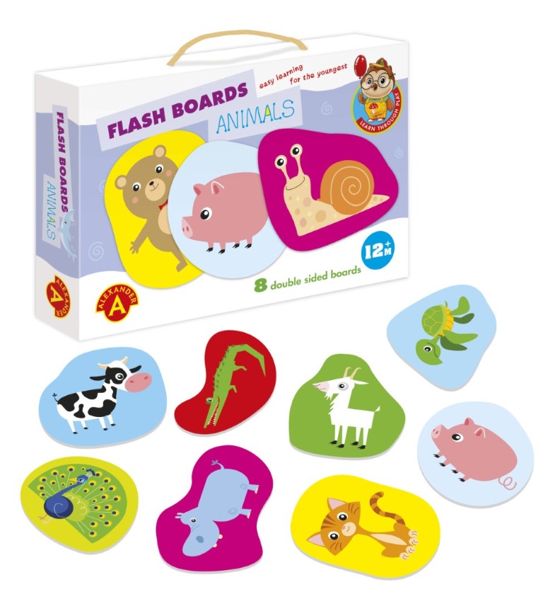 Alexander Flash Boards Animals Babylegetøj Fra Mdr - Alexander Baby  - 5906018018585