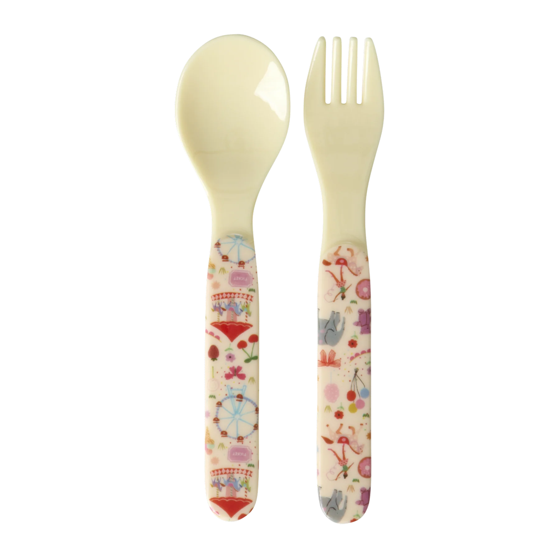 Pink Babyske Gaffel Fun Fair Print Rice - Rice Baby  - 5708315264364