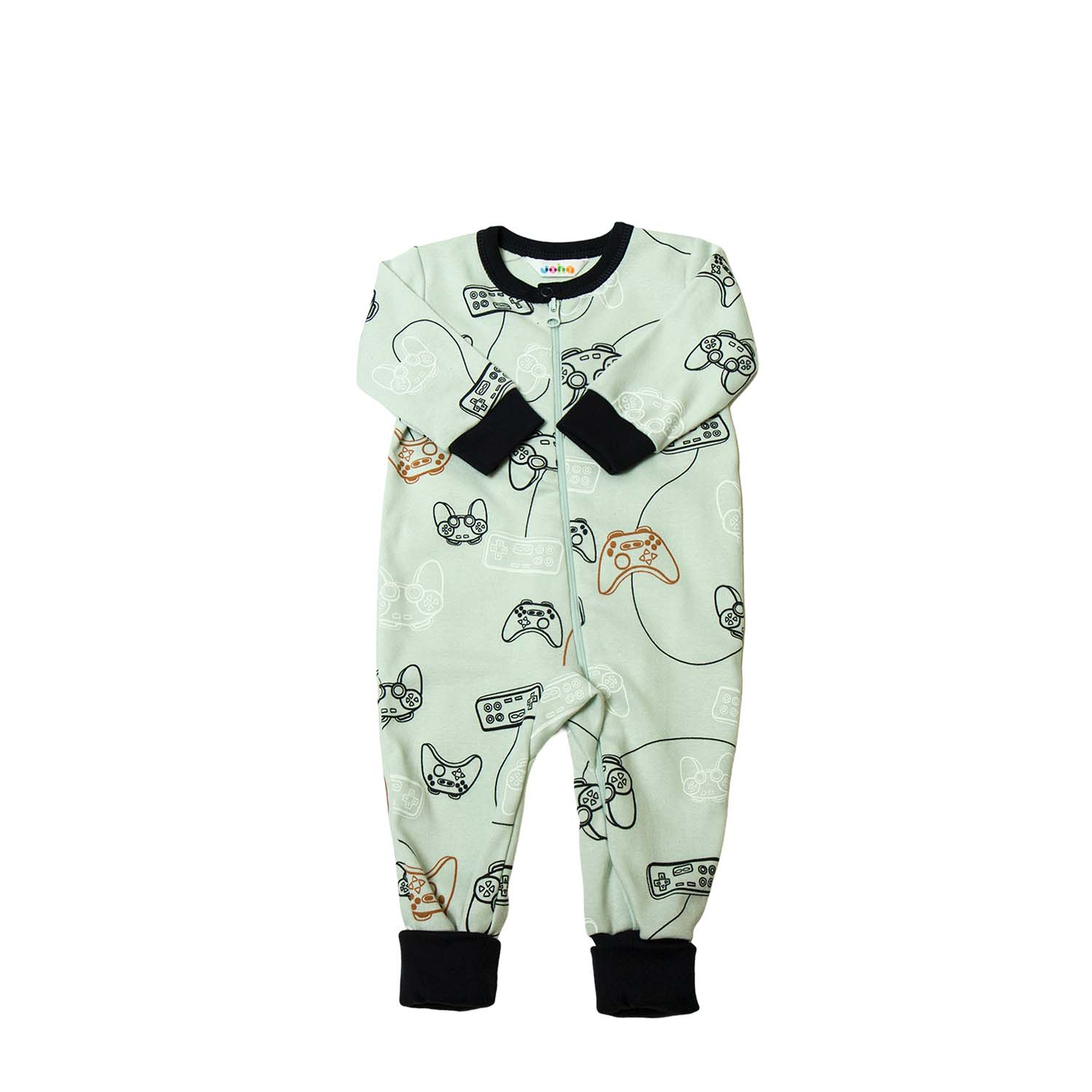 Lyseblå Joha Natdragt Med Lynlås Mønster - Joha Baby