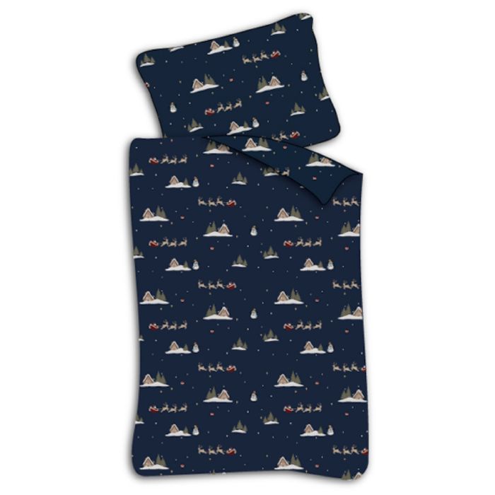 Baby Julesengetøj 70x100 Jule Sengesæt Med Julemanden Rensdyr Santa Coming 100 Blødt Bomulds Sengelinned - By Mats Baby  - 5714710021594