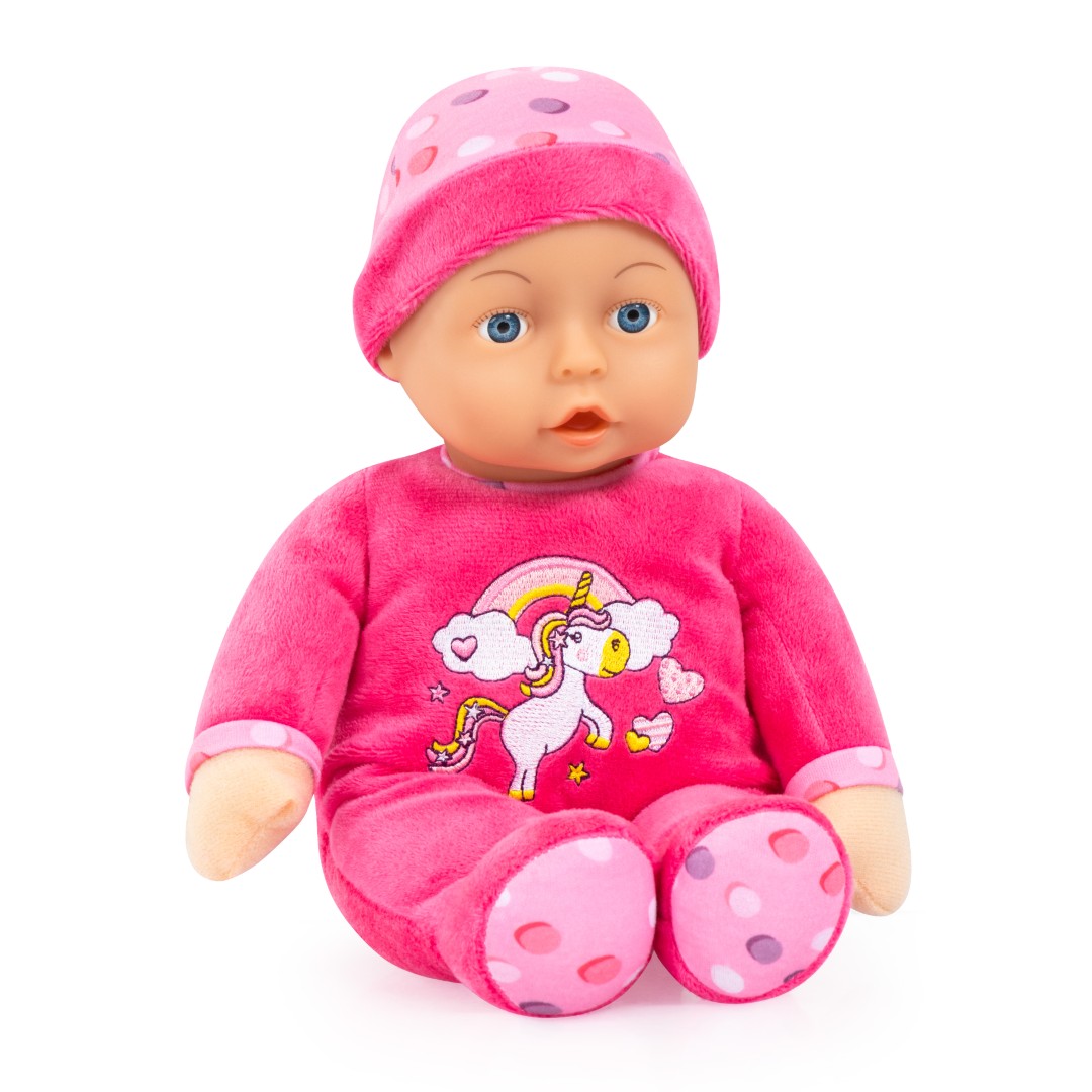 Pink Bayer Design Min Første Baby Dukke Med Lyde 30cm Mørk - Bayer Design Baby  - 4003336417784