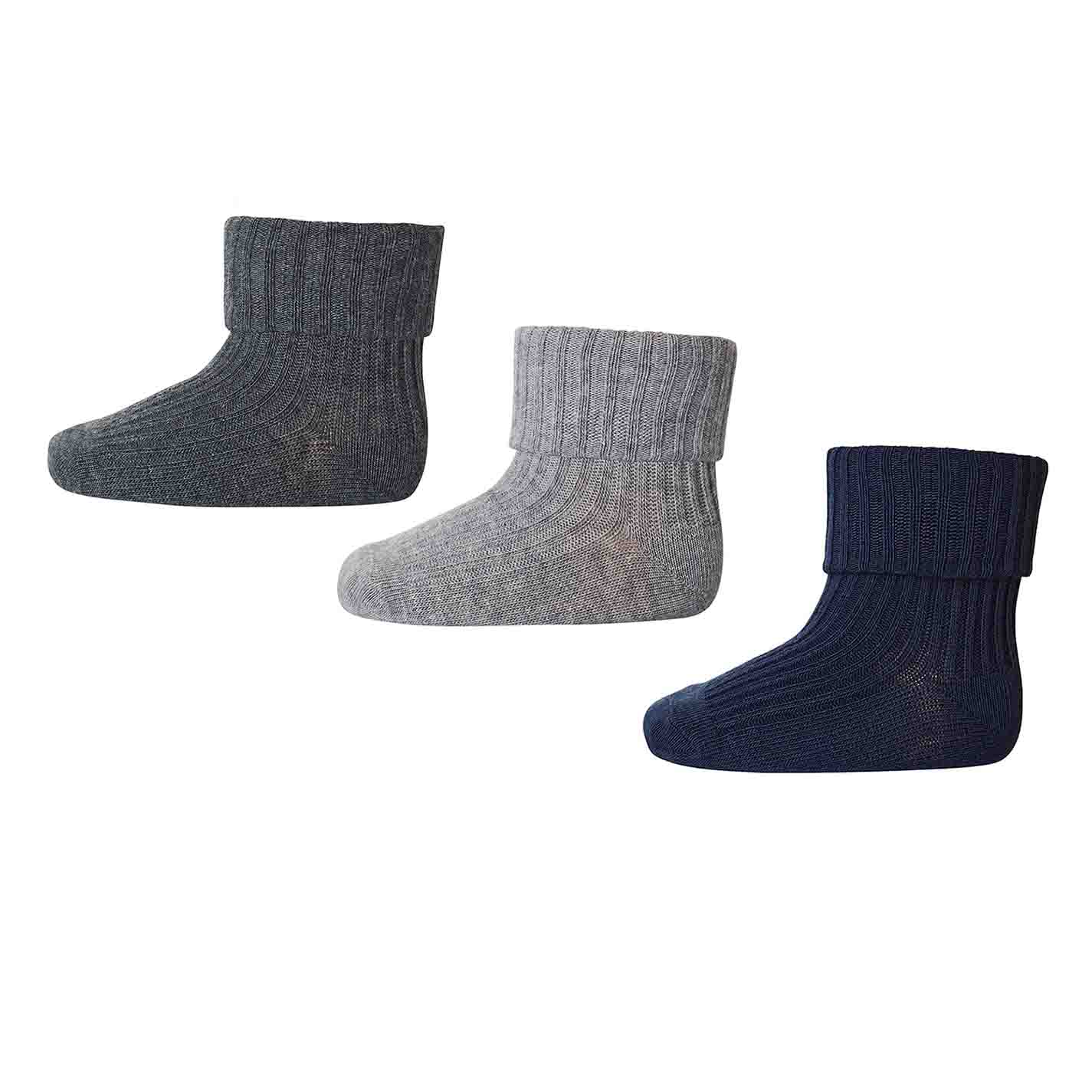 Grå Denmark Bomulds Babystrømper Pak - Mp Denmark Baby