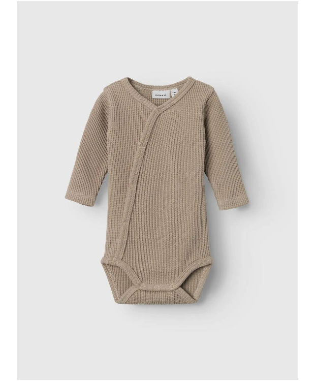 Brun Name Waffle Bodystocking Til Baby - Name It Baby