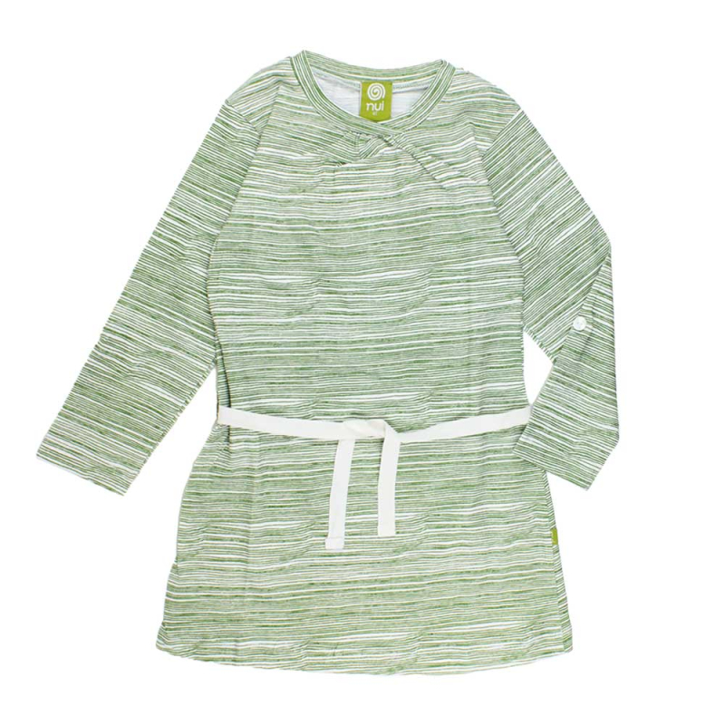 Grøn Kjole Med Lange ærmer Stribe - Nui Organics Baby  - 9421029886702